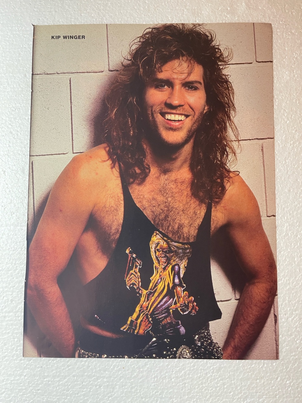 Vintage Rock pinup featuring Kip Winger in Black Graphic Tank